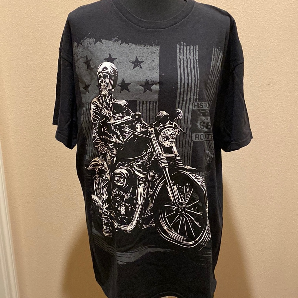 Delta Proweight black t-shirt motorcycle skeleton unisex